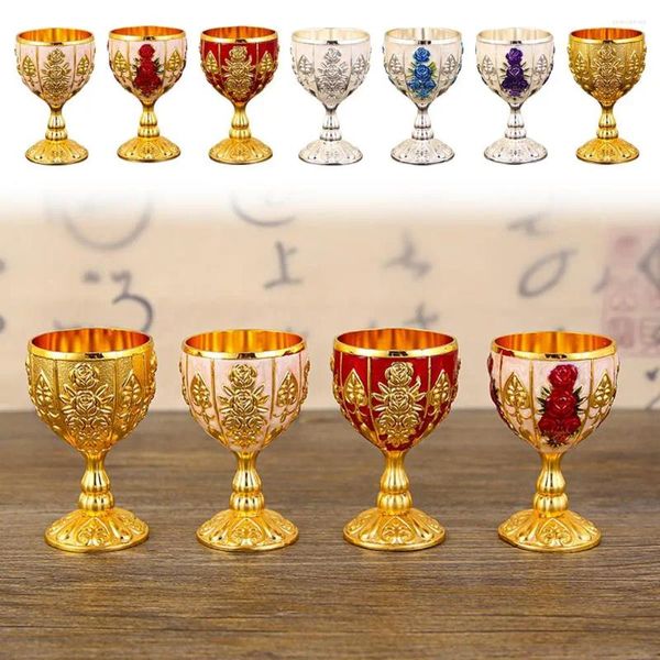 Tasses et soucoupes en métal de 30ml, verres à vin rétro, gobelet Vintage, Style européen, décor de Cocktail pour la maison, Bar, verres à Champagne, U7W8