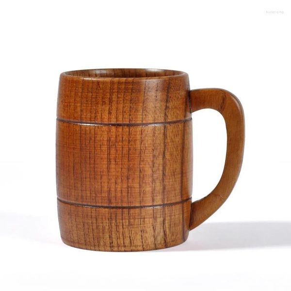 Tasses soucoupes 320ml Jujube bière tasse en bois personnalité Bar salon avec poignée oreilles thé café tasses cuisine