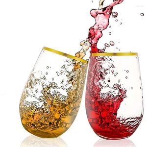 Tasses soucoupes 360ml verre à vin en plastique incassable verres à gobelet rouge PET incassables tasse à bière transparente réutilisable pour jus de fruits