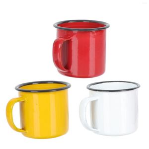 Tasses soucoupes 3 pièces eau bonne Durable Fine utile petite tasse à boire thé en émail pour la maison