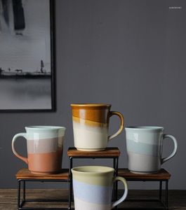 Tasses soucoupes 400ml tasse en porcelaine style japonais Stoare fait à la main cadeau tasse après-midi thé petit déjeuner eau café