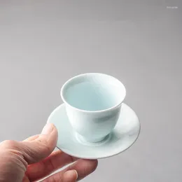 Tazas de tazas 45 ml de taza de té de yingqing pequeña copa de linterna para el hogar juego de platillo de tazón de té de kungfu de cerámica en forma de cerámica chawan