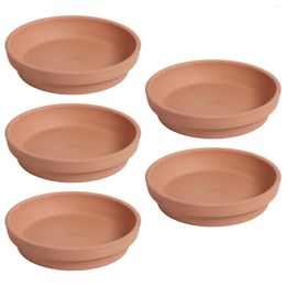 Tasses soucoupes 5 pièces 4 pouces Pot pots de fleurs intérieur terre cuite soucoupe extérieur poterie ronde planteur