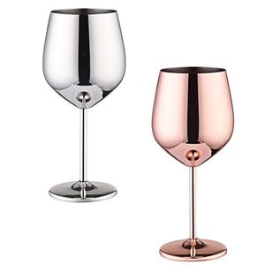 Tasses Soucoupes 500ML Gobelet En Acier Inoxydable Verres À Vin Rouge À La Mode Roman Verre À Cocktail Lumineux Placage De Cuivre Pour Bar Maison El