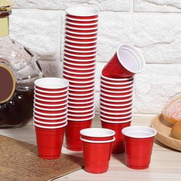 Kopjes schotels 50 stks 55 ml wegwerp plastic koffie bier drinken rode beker betrouwbare kwaliteit thuiskantoor melktafel