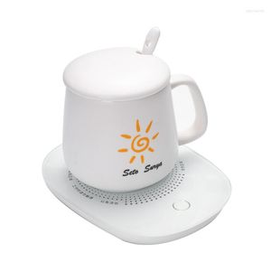 Tasses soucoupes 55 degrés Celsius Portable chauffe-tasse Smart électrique USB tasse lait/café/boisson chauffe-plateau tapis biberon