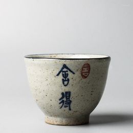 Kopjes schotels 6 -stijl vintage Chinees aardewerk mooie wijn thee cup set teaware kalligrafie kom ceremonie antieke theekopje koffiemokken