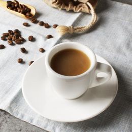 Kopjes schotels 60 ml witte keramische koffiekop en schotel espresso kleine latte cappuccino theemelk mokken mokken