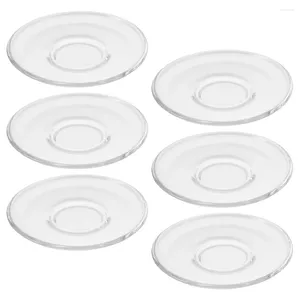 Tasses soucoupes 6 pièces soucoupe en verre transparent assiette ronde décorative plat de service de collation de café