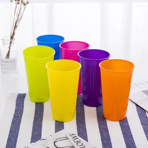 Cups Saucers 6pcs/Set herbruikbaar kleurrijk plastic drankje koffie vakantie verjaardagsfeestje benodigdheden buiten picknick kinderwater