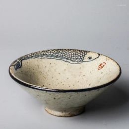 Tasses et soucoupes de 70ml, Vintage, peintes à la main, en poterie de poisson japonaise, ensemble de tasses à thé, chapeau, bol tranchant pour cérémonie, tasses à thé