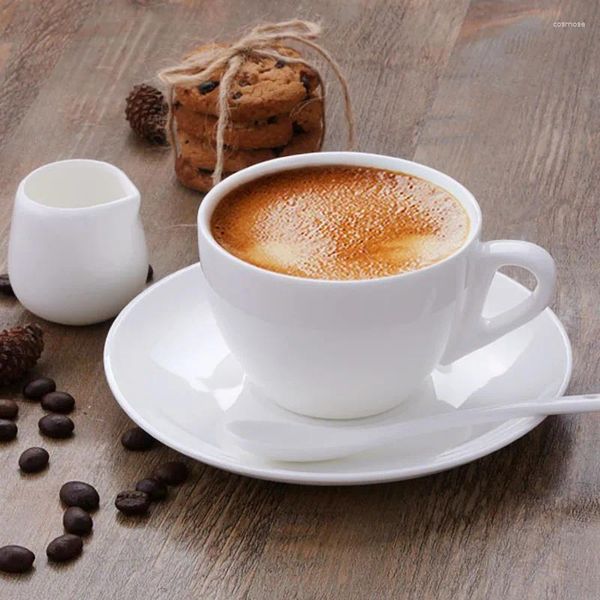 Topes Saucers 80ml Pure White Espresso Saucer Sets European Classic Ceramics Drink Cup Coffee Taza al por mayor