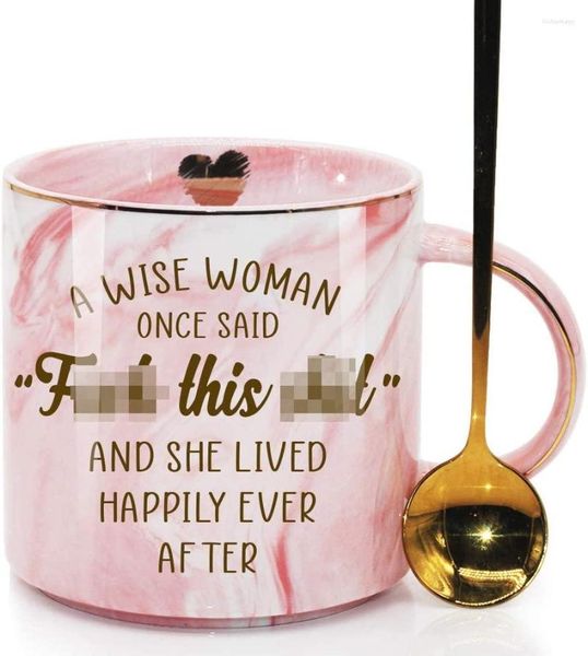 Tasses Soucoupes Une femme sage a dit une fois qu'elle a vécu heureux pour toujours Cadeau de tasse de café drôle pour Ies Soul Sister Mom Grandma Mothers Day