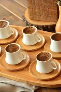 Tasses Saucers Amazing Turkish Greek Arabe Coffee Espresso tasse Set RSS Largi 6 Porcelaine (avec remise privée)