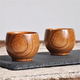 Tasses Saucers anti-corrosion classiques de style japonais fait à la main jujube en bois buveur