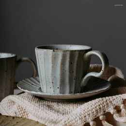 Cups Saucers Antowall Vintage Stoare Mug Milk Cup Coffee Set Set paar ontbijt 2 kleuren
