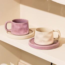 Tasses soucoupes Art rose tasse à thé personnalisé nouveauté britannique en céramique café réutilisable Portable Kahve Fincan Takimlari ensemble