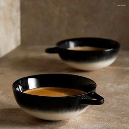 Tasses Saucers Belgian Dark Ceramic Mug Italian Espresso Bol épaissis isolés et jeu de plaque de contenant anti-scolaire