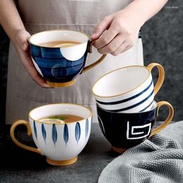 Tasses soucoupes grandes tasses de bière eau Drinkware créatif en céramique tasse à café porcelaine thé jus petit déjeuner lait tasse cadeau en gros