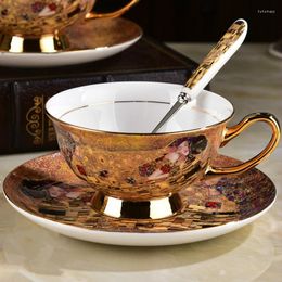 Cups Saucers Bone China Coffee Cup en Dish Ancient Abstract Royal European Tea Set Engelse middagliefhebbers