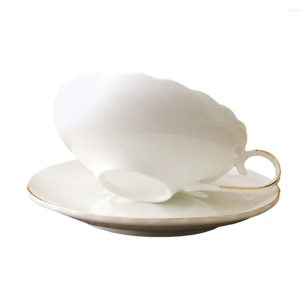 Tazas platillos china hueso tazón taza de café asiático té casta para el hogar juego de leche de agua de leche espresso