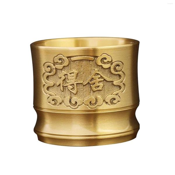 CUPS SAUCERS Brass Estilo chino Copa de té Regalo inaugural sin manejar la tasa de té personal para beber una sola té personal