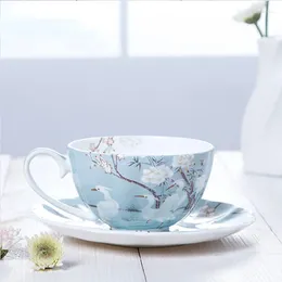 Ensemble de tasses et soucoupes à café de Style britannique, en porcelaine, cadeau de luxe, créatif, thé et soucoupe, belle céramique, 250ml