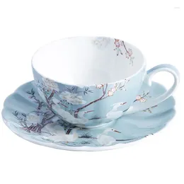CUPS SAUCERS British Style Coffee Cup Set Bone China Regalo de lujo Creatividad Té y hermosa cerámica