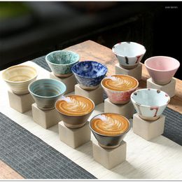 Kopjes schotels keramische koffiekopje ruw aardewerk thee creatief retro Japanse latte pull bloemen porselein hom decor cadeaub mok