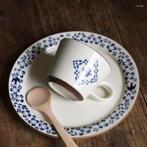 Kopjes schotels keramische koffiemok ontbijt witte vintage beker en schotel set turkish kubki do kawy i herbaty