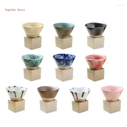 Tazas de tazas Tazas de café de cerámica con base de leche japonesa Pull Flower Caup Cocina 6xdd