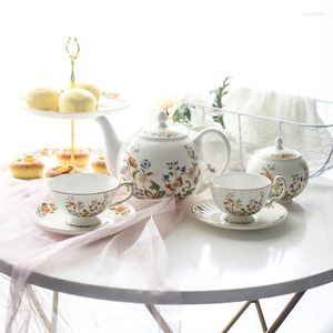 Cups Saucers keramische creatieve koffie vintage afternoon tea coffe cup set groothandel diensten aanpasbare caneca porselein te