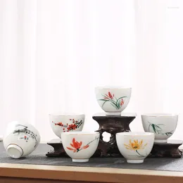 Tasses Saucers en céramique peinte à la main petite tasse de thé moderne simple tasse de tasse de tas