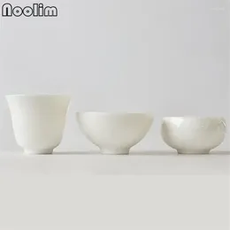Tazas de tazas cerámica cuenco de té de alta calidad porcelana blanca maestro simple taza de té de oficina pigmentada hecha a mano