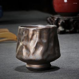 Copas Saucers Cerámica Copa de té japonesa Oficina de viajes de café creativo Juego de horno a mano Retro Master de cerámica gruesa