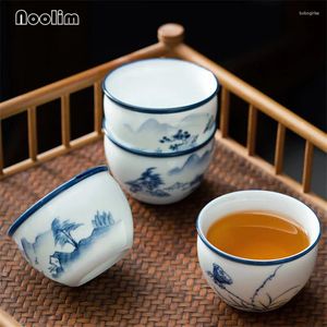 Tasses Saucers en céramique rétro peint à la main tasse de thé maître à la main