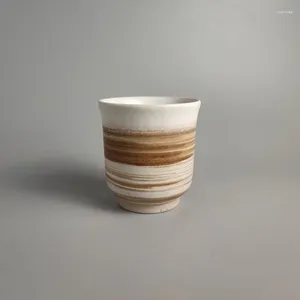 Tasses soucoupes vaisselle en céramique style japonais rétro poterie brute Style main tasses à thé soupe hirondelle sans