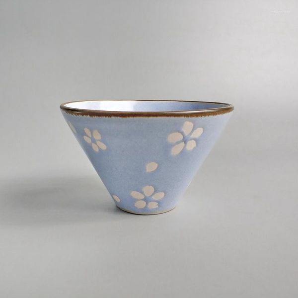 Tasses soucoupes service à thé en céramique tasse fleur de cerisier japonais chapeau bleu petite lampe simple