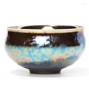 Tasses soucoupes en céramique Temmoku glaçage maître tasse à thé créatif chinois verres bureau tasse à eau porcelaine four changement petit bol