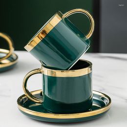 Cups Saucers Ceramics Coffee Cup Saucer Set Espresso herbruikbare porselein mug bubble thee travel mate ontbijt taza de café servies