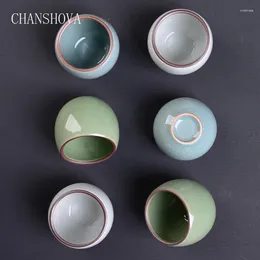 Tasses Saucers Chanshova 80 ml traditionnel chinois de style rétro Chinois Glaze de crémot en céramique tasse de thé en porcelaine de porcelaine de thé à domicile H093