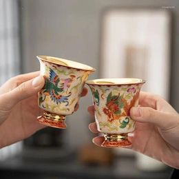 Kopjes Schoteltjes Chinese Stijl Keramiek Emaille Gekleurde Vergulde Draak En Phoenix Meester Geschenkdoos Thee Voor Geschenken Collectie Cha Hai