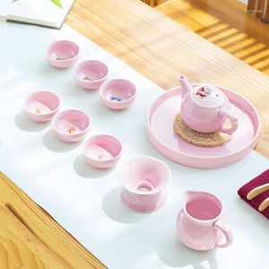 Tasses soucoupes tasse à thé chinoise céladon petite carpe tasses à thé accessoires de thé ustensiles de dégustation en céramique personnalisés