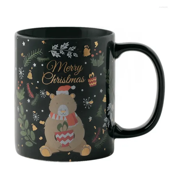 Tazas de tazas Taza de Navidad Cartoon Panda Elk Art Eco-Friendly Ceramics Herramienta de bebida para té Café Café Copa Pareja Drop compras J472