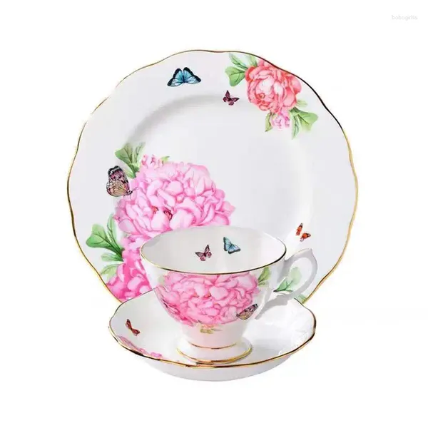 Tazas Y Platillos Juego De Té De Estilo Inglés Clásico - Platillo Y Plato De Taza De Café De Porcelana Fina Con 45% De Porcelana Para Comida