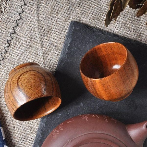 Tasses soucoupes classique créatif Bar verres style japonais en bois fait à la main café tasse à thé accessoires à boire Durable