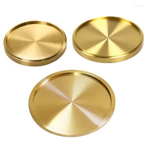 Cups Saucers Coasters Cup Tea Tray Gold theekop Ronde Mat Decor Servingtafel Decoratieve bar Koffie Saucerteapot Pads K92A