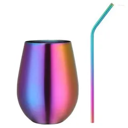 Tasses Soucoupes Cocktail Whisky Dédié Verre À Vin Coloré En Acier Inoxydable Tasse D'eau De Mode Bar Maison Cuisine Bureau Oeuf Outil Boire J444