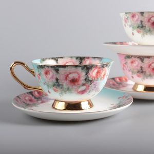 Tasses soucoupes tasse à café après-midi thé amoureux porcelaine et soucoupe fleur européenne céramique parfumée