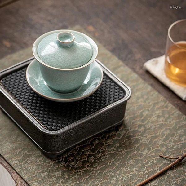 Cumas de tazas Glaze, esmalte, abertura de cerámica Gaiwán para té tureen Copa de té tesoras chinas set de ceramonía de chawan verde vintage